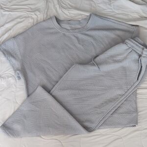 Gray Textured Loungewear Set